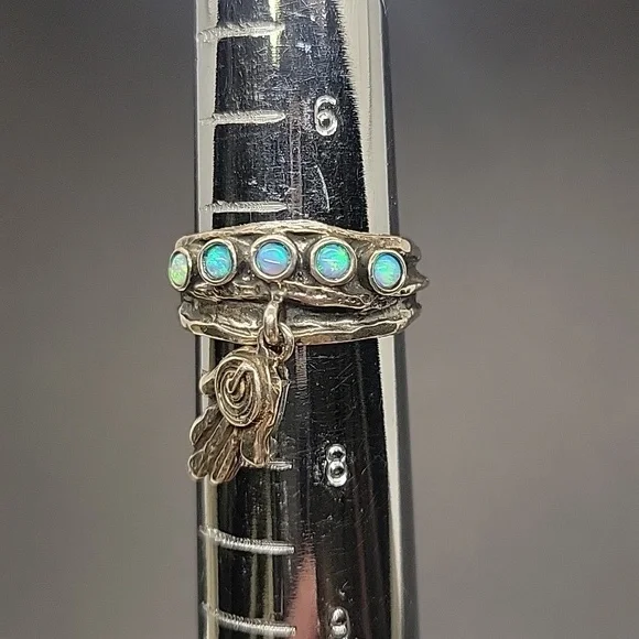 Or Paz Hamsa opal ring - Picture 5 of 7